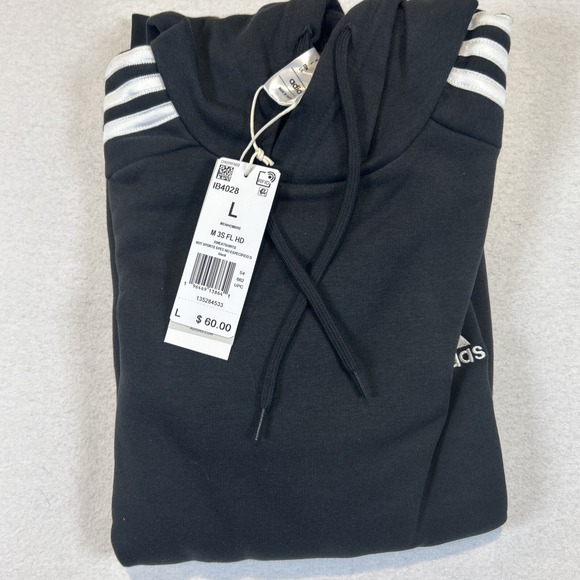 adidas Other - adidas Essentials Fleece 3 Stripes Long Sleeve Hoodie Mens Large IB4028 Black